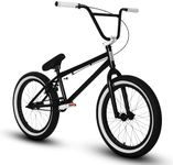 Elite BMX Bicycle 20” & 16" Freestyle Bike - Stealth and Peewee Model (Black White, 20")