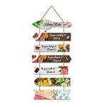 Artvibes Kitchen Quotes Wooden Wall Hanging for Home Decor | Decorative Item for Kitchen | Gifts | MDF Wood Wall Hanger for Decoration | Modern Artwork (WH_7004N), Set of 7