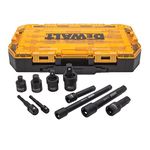 DEWALT Impact Driver Socket Adapter Set, 10-Piece 3/8" & 1/2" Drive Metric (DWMT74741), Black