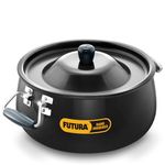 Hawkins Aluminium Futura 12 Litre Bigboy Biryani Handi, Polished Hard Anodised Pot with Hard Anodised Lid, Sauce Pan for Cooking and Serving Biriyani, Black (Abh12)