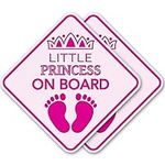 2 Pcs Princess On Board Stickers, B