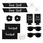 16 Piece Bachelorette Party Favors, Decorations, Supplies, Decor, Accessories, Games, Bridal Shower Decorations, Bachelorette Cups, Sunglasses, Decorations, Sash, Tattoos, Koozies (16, Black)