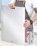 Herrlich Homes Rectangle 304 Stainless Steel Chopping Board | Free 2 Steel Straw | with Handle | Non Slip | Rust Proof | Round Edge | for Cutting Vegetables, Meat,Fish,Fruits | X-Large | 50 x 30 cm