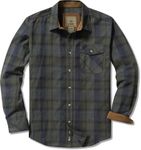 CQR Men's All Cotton Flannel Shirt, Long Sleeve Casual Button Up Plaid Shirt, Brushed Soft Outdoor Shirts, Plaid Amazon Grey, Large