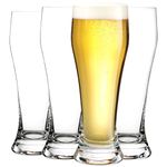 WLASSS Beer Glasses Set of 4，14.7oz Glasses Drinking Set. Craft Beer Glasses for Freezer Could Supply Better Aroma Retention. Tall Beer Cups, Mugs and Glassware Gift for Men