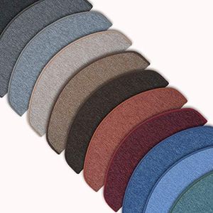 casa pura Stair Carpet Pads - Stair Treads | Adhesive Pads for Home & Office | Polypropylene Stair Mats | London | 15 Piece Set - Semi-Circular (56 x 19 cm) - Anthracite (Small)