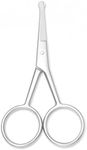 Yutoner Premium Manicure Rounded Tip Scissors Multi-purpose Stainless Steel Cuticle Pedicure Beauty Grooming Shears for Nail, Eyebrow, Eyelash, Dry Skin, Nose Hair (Silver 4 Inch)