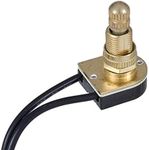 B&P Lamp® On-Off Rotary Canopy Switch with nonremovable Brass Plated knob, 5/8" Shank