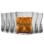 Bormioli Rocco Cassiopea Geometric Double Old Fashioned Tumbler Glasses Set - 410ml - Pack of 6