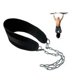 HemeraPhit Pull-up Belt Weighted Dip Belt with Chain Double D-ring Weightlifting Back Support Strap Home Gym Equipment Waist Belt