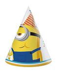 Procos - Party Minions Rise of Crane Cone Caps in FSC Paper, 6 Pieces, Yellow, PR92140