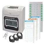 ASSUR Employee Punch Time Clock Bundle with 150 Punch Cards, 3 Ribbons, 1 Time Card Rack, 2Keys, Punch Tracker for Small Business Office Factory (Digital)