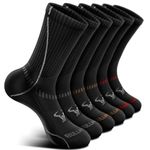 Men Athletic Socks,BULLIANT Compression Crew Socks Cushioned For Men Outdoor Sports Running Hiking,Arch Support(6Pairs,Shoes Size:Men 11-13)