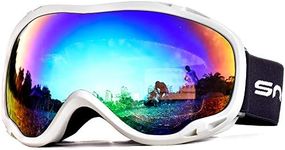 Snowledge Ski Snowboard Goggles with UV400 Protection, Skiing Snowboarding Goggles of Dual Lens with Anti Fog for Men, Women,Helmet Compatible