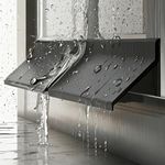 HASTHIP® 2m/79inch Window Sill Water Stopper Barrier - Rubber Bendable Door Rain Drip Guard, Self-Adhesive Rubber Over Door and Window Drip Cap Rain Deflector, Waterproof Windows Edge Sealing Strip