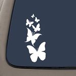 NI122 Butterfly Family- Die Cut Vinyl Window Decal/sticker for Car , Truck, Laptop | 7" X 3" | Premium Quality White Vinyl Decal