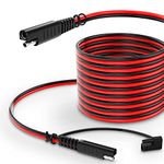 Electop 15Feet SAE to SAE Extension Cable, Quick Connect Disconnect SAE Power Connector Cable Wire Harness 14AWG with Dust Cap for Automotive RV Motorcycle Solar Panel SAE Plug Battery Charging Cable