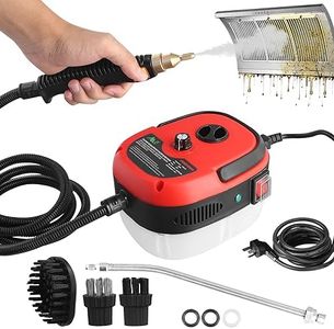 Steam Cleaners, 2500W Handheld Steam Cleaner, Handheld High Temp Portable Steamer Cleaning Machine with 3 Brush Heads, Steamer for Cleaning Grout Tile Car Living Room Kitchen Bathroom (Red)