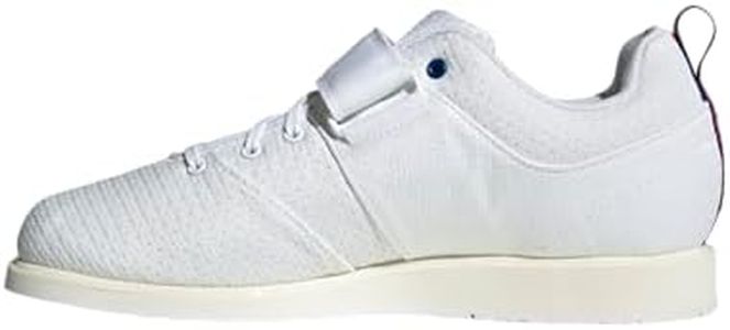 Adidas Unisex-Adult Powerlift 5 Weightlifting Shoes, White/Dark Blue/Team Royal Blue, 11 Women/10 Men