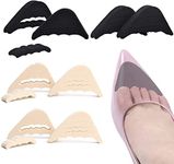 Shoe Fillers, Toe Inserts for Shoes, 4 Pairs Shoe Fitters for Loose Shoes, Ajustable, Black and Beige