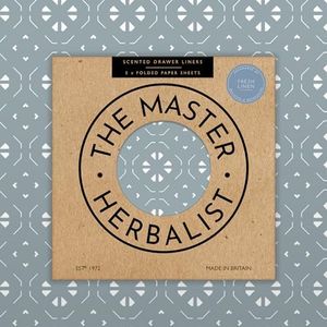 The Master Herbalist Scented Drawer Liners (Folded), Pack of 5 Sheets, Contains Essential Oils, Made in The UK (Dusk Blue | Fresh Linen)