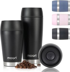 Moon 360 Travel Mug 450ml – Black Insulated Coffee Cup