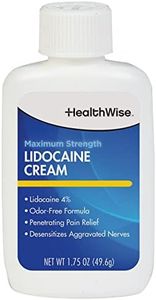 HealthWise Maximum Strength Lidocaine Cream | Numbs Away Pain | Long-Lasting Relief | Non-Greasy | 1.75 Oz