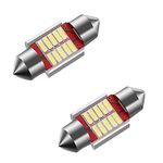 AllExtreme EX31SDW 10 LED Universal Car Interior Super Bright Roof Light Reading Dome Bulb Lamp with Festoon Holder (5W, White, 2 PCS)