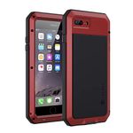 Lanhiem iPhone 7 Plus Case, iPhone 8 Plus Case [Tough Armour] Heavy Duty Shockproof Metal Case with Built-in Glass Screen, 360 Full Body Protective Cover for 7+ 8 Plus, Dust Proof Design -Red