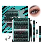 Lash Extension Kit 320Pcs,DIY Individual Lashes Clusters Kit,Lash Bond And Seal,Lash Remover For Eyelashes Extensions,Lash Applicator Tool For False Eyelash Cluster Kit At Home(6080D,D-Mix10-16mmKit)