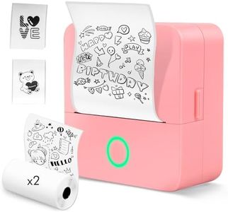 Imprimante Etiquette Autocollante, Imprimante Thermique Bluetooth Monochrome, Mini imprimante Autocollant Rouleaux de 2 Étiquettes Autocollantes, Adaptés pour L'école et Le Milieu Professionnel