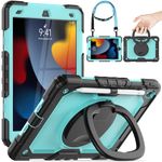 Timecity Case for iPad 9th/ 8th/ 7th Generation 10.2 Inch 2021/2020/ 2019, Full-Body Shockproof Protective Case with Screen Protector, 360° Rotating Stand, Shoulder Strap and Pen Holder, Light Blue