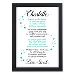 PERSONALISED Best Friend Friendship Plaque Sign Birthday Christmas Gifts Present - PERSONALISED with ANY NAME and ANY RECIPIENT - Black or White Framed A5, A4, A3 Prints