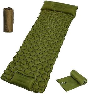 NEAR STOP Camping Sleeping Pad, Ultralight Camping Mat with Pillow Built-in Foot Pump Inflatable Sleeping Pads Compact for Camping Backpacking Hiking Traveling Tent Blue Color