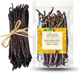 Golden Pod Vanilla Beans 15 Count | Gourmet Grade A Whole Vanilla Pods | Fresh, Moist & Aromatic Beans for Homemade Vanilla Extract, Baking, Desserts & Cooking
