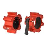 B Fit Olympic/Regular Barbell Collars (Pair)- Solid Nylon/ABS/Aluminium Locking Clamps Size 25/28/50 MM Optional (50 MM Solid Aluminium)