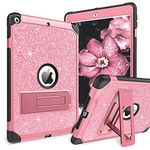 BENTOBEN iPad 8th Generation Case, iPad 10.2 2020 Case, Glitter Sparkly 3 Layers Shockproof Kickstand Durable Leather Full Body Protective Girls Women Tablet Cover for iPad 10.2 Inch 2020, Pink