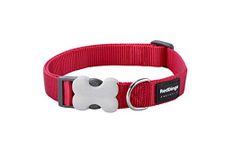 Red Dingo Bucklebone Dog Collar Plain, Red, Medium 20mm