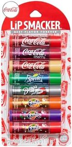 Lip Smacker Coca-Cola Flavored Balm, 8 Count, Flavors Coke, Cherry Vanilla Sprite, Root Beer, Orange Fanta, Grape Strawberry Fanta