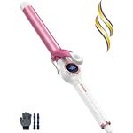 ORYNNE Curling Iron 1 Inch, Long Barrel Ceramic 1 Inch Curling Iron Wand with Digital Temp Control, Dual Voltage Professional Fer a Friser Fast Heat Up