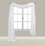 EliteHomeProducts Satin Window Scarf,Swag Valance, Fully Stitched & Hemmed (White, 55" X 216")