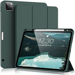 Aoub Case for iPad Pro 11,Case with Pencil Holder for iPad Pro 11 Inch 4th/3rd/2nd Generation 2022/2021/2020, Support Pencil 2 Charging,Slim Tablet Cover with Soft TPU Back,Auto Sleep/Wake, Green