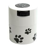 Tightpac America Pawvac 3 Ounce Vacuum Sealed Pet Food Storage Container, White Cap and Body/Black Paws