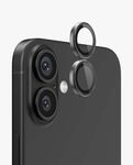 DailyObjects CERO Aluminium Camera Lens Protector for iphone 16 Plus|Tough HD Glass Protectors|Dust Proof|Water Resistant|Ultra Clear HD Image Quality|9H Hardness|3D ring|Shock Proof Alloy - Black