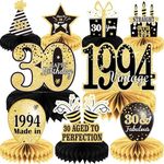 9PCS 30th Birthday decorations 30th birthday Centerpieces for Tables Decorations Vintage 1994 Honeycomb Table Topper Back in 1994 30th Birthday Decorations for Men and Woman 30 Years Birthday Party