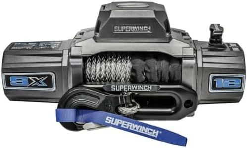 Superwinch 1712201 SX12SR 12V DC Winch 12,000lb (5,443kg) Single Line Pull with Hawse Fairlead 3/8" x 85' Synthetic Rope Corded Handheld and Wireless Remote