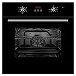 Cookology COF605BK 60cm 65 Litre Capacity, Installed Built In Electric Fan Oven, Integrated Single Fan Oven with Mechanical Dial Timer and Grill - in Black