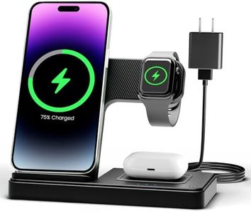 Wireless Charger iPhone Charging Station: 3 in 1 Charger Stand Multiple Devices for Apple - iPhone 16e 16 15 14 Pro Max 13 12 11 - Watch 10 9 8 7 6 5 4 3 2 SE and Ultra Series - Airpods 4 3 2 Pro