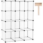 C&AHOME Cube Storage Organizer, 12-Cube Shelves Units, Closet Cabinet, DIY Plastic Modular Book Shelf, Ideal for Bedroom, Living Room, Office, 36.6" L x 12.4" W x 48.4" H