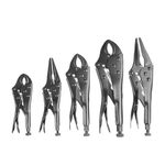 Lichamp 6-Pieces 12 10 9 7 6 5-Inch Locking Pliers Set, Vise Plier Grips Wrench, 5 7 10 12 inches Curved Jaw Lock Pliers and 6 9 inches Long Needle Nose Locking Pliers with Wire Cutter